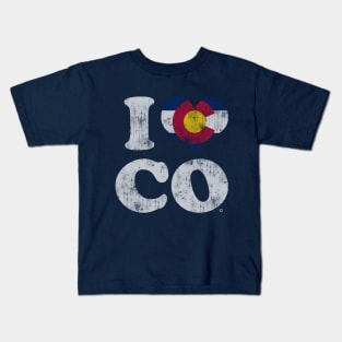 I Heart Flag Of Colorado Kids T-Shirt